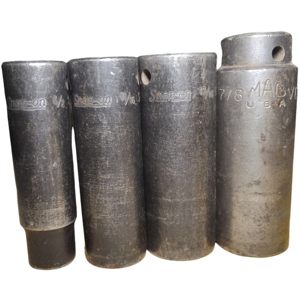 Lot 4pc Snap-on Mac 6pt SIM260 SIM220 SIM160 VDP268 Deep Impact 1/2" Socket‎ Set
